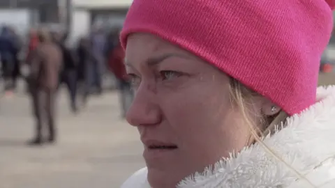 Ana at Palanka-Maiaky-Udobne border crossing between Moldova and Ukraine