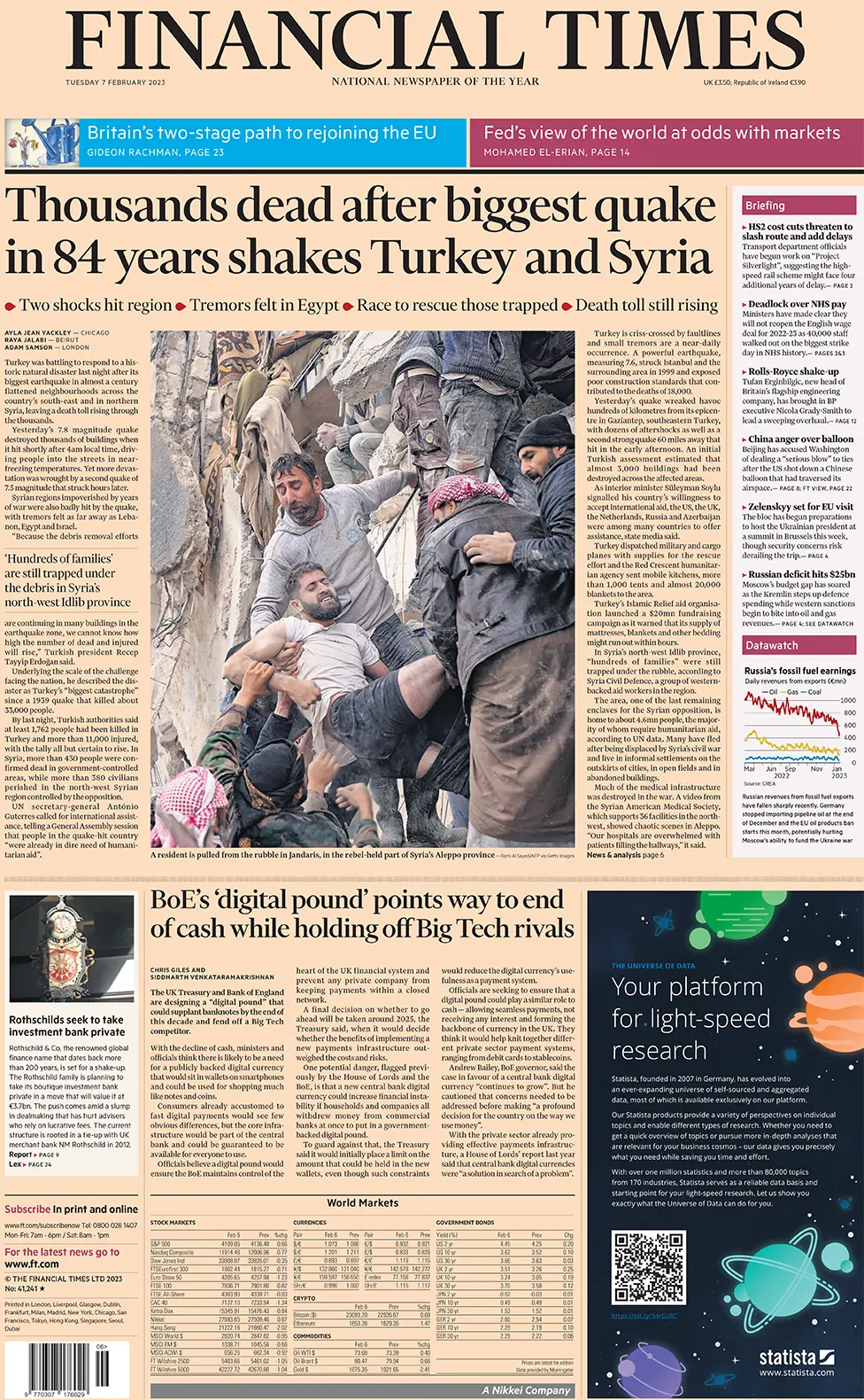 Financial Times front page