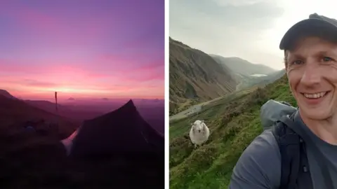 Will Renwick Red sky at night: Maesglase mountain in Snowdonia