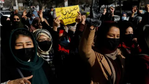 Reuters Women protesting in Kabul, Afghanistan