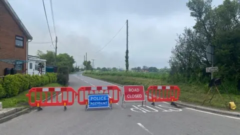 Suffolk Fire and Rescue Service The road closure on the A1120 between Pettaugh and Stonham Aspal