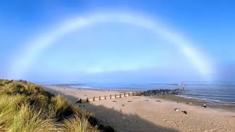 Fogbow over the coast at Horsey in Norfolk