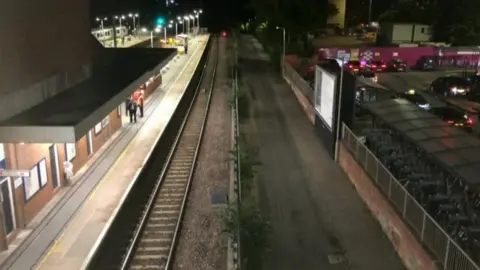 BBC Overhead power lines have been damaged following an incident on the railway, say Network Rail