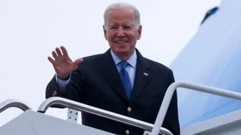 Reuters U.S. President Joe Biden boards Air Force One at Joint Base Andrews in Maryland en route to Brussels, Belgium