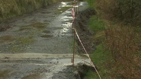 BBC Damage to the road