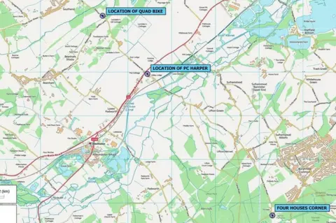 TVP Map of locations in PC Harper case