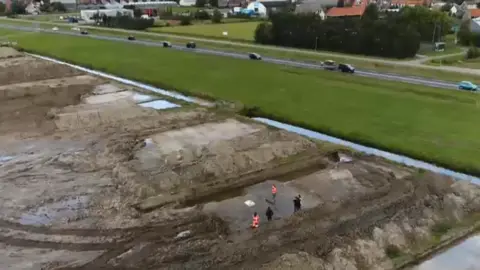 Omroep West Archaeological dig at Katwijk, Netherlands, 2018