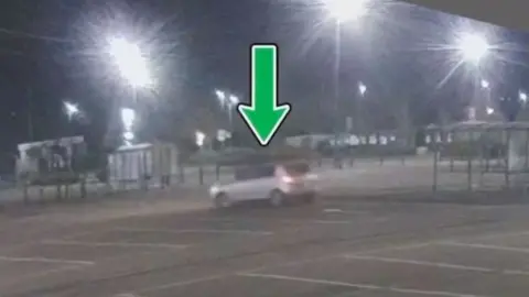 Leicestershire Police Victims' car on CCTV in supermarket car park