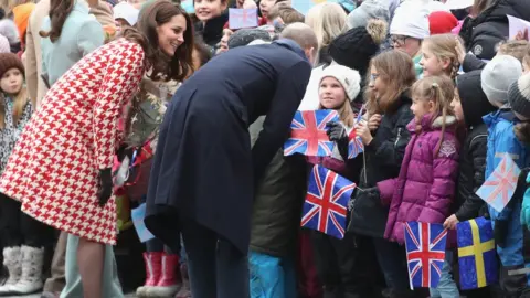 Getty Images Duke and Duchess of Cambridge meet well-wishers in Stockholm