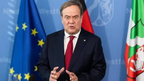 Getty Images Armin Laschet giving a speech