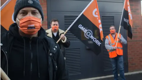 Getty Images British Gas engineers on strike in January