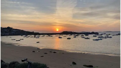 A photo of a sunset in the Isles of Scilly