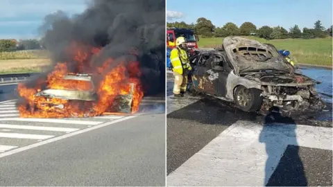 Sgt Paul Cording The police car on fire