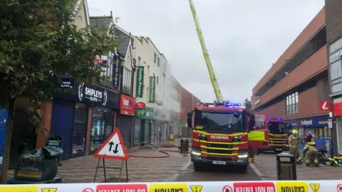 Fire crews in Belgrave Gate
