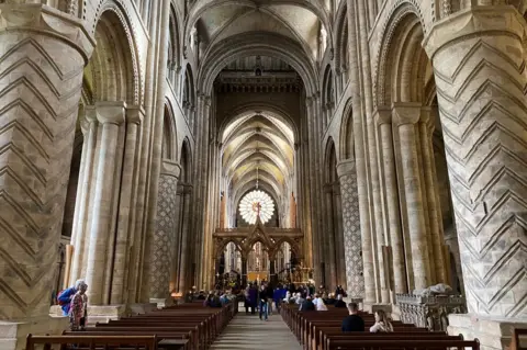 View down the main aisle