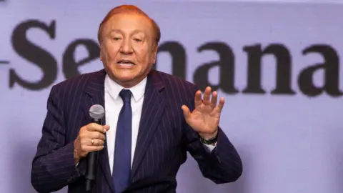 Getty Images Rodolfo Hernandez at the debate between presidential candidates at Club El Nogal in Bogota,