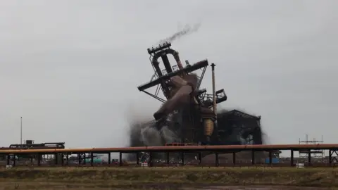 Chris Booth The Redcar blast furnace collapsing