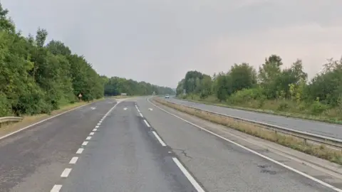 Google Exit junction on the A5 near Little Brickhill