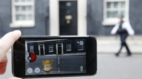 Getty Images Pokemon Go being used outside Number 10 Downing Street