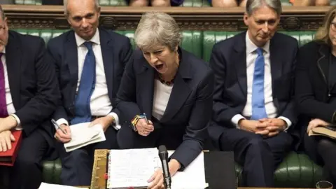 UK Parliament/Mark Duffy Theresa May at Prime Minister's Questions