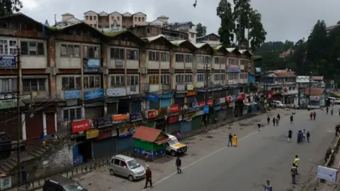 AFP Deserted streets in Darjeeling