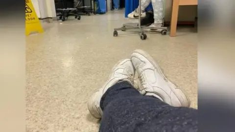 Mr Cottrell's view from the floor of the hospital