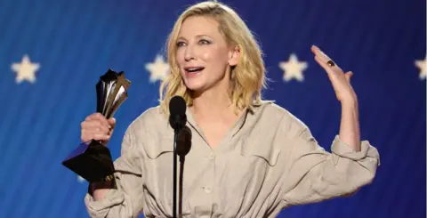 Reuters Cate Blanchett accepts the Best Actress award for "Tar" during the 28th annual Critics Choice Awards in Los Angeles, California,