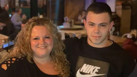 Family handout Charlotte Marshall (l) with her son Reece Ottaway