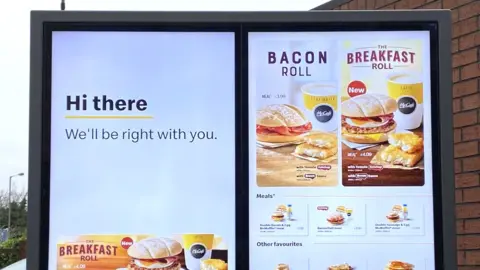 BBC McDonald's digital menu sign