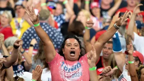 EPA Supporters cheer Donald Trump at a rally in Wilkes-Barre, Pennsylvania. Photo: 3 September 2022