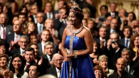 Reuters Nice Nailantei Leng'ete at a ceremony to receive a Princess of Asturias 2018 award in Oviedo, Spain - Friday 19 October 2018