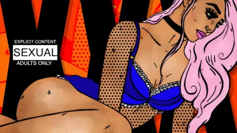 Karen Charmaine Chanakira Illustration showing an actor in an adult film