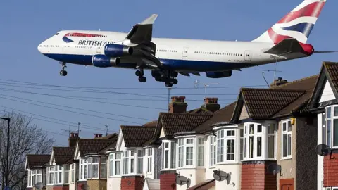 Getty Images BA plane landing at Heathrow