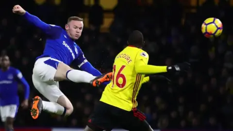 Getty Images Wayne Rooney in action for Everton v Watford