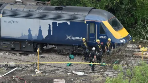 PA Media Damaged ScotRail train