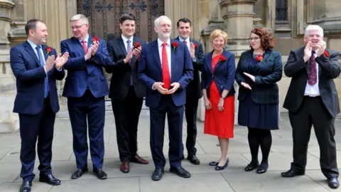 PA Jeremy Corbyn with Scottish Labour MPs