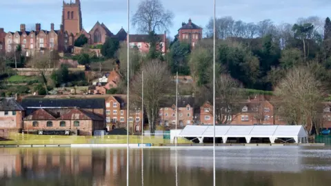 John Bray/BBC The weather has had an impact on Bridgnorth Rugby Club