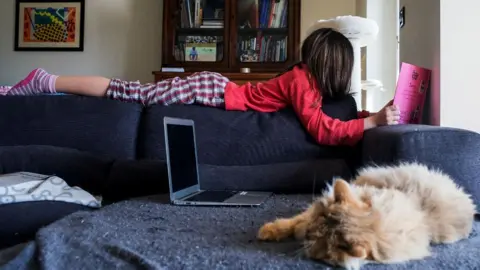 Getty Images Italian girl at home during lockdown, file pic