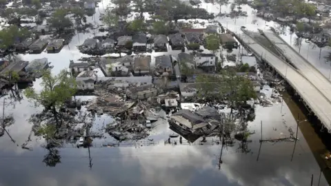AFP Flooding in New Orleans after hurricane Katrina in 2005