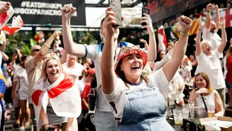 PA Media England fans celebrating