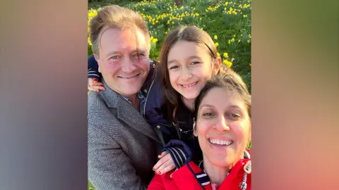 Nazanin Zaghari-Ratcliffe with husband Richard Ratcliffe and daughter Gabriella