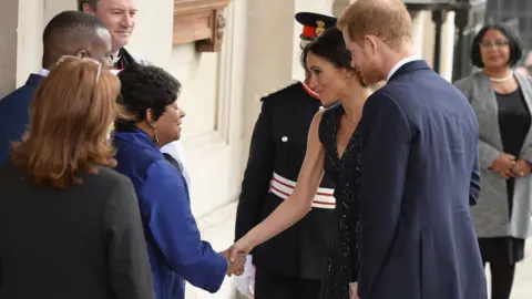 Getty Images Baroness Lawrence meeting Meghan Markle and Prince Harry