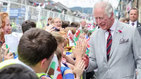 Reuters Charles on a walkabout in Treorchy in July