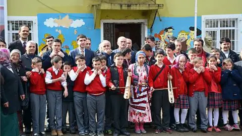 Turkish Ministry of Culture and Tourism Kuskoy locals whistling the 'bird language' in Turkey