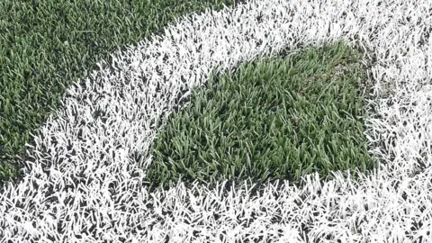 Getty Images Football field up close