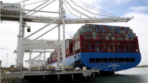 Getty Images Container ship in Oakland port