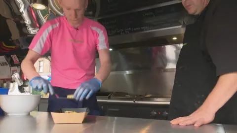 Callum is now working as a trainee chef