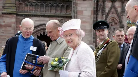 Getty Images Queen Elizabeth II and Prince Philip, Duke of Edinburgh visit Hereford Cathedral on July 11, 2012 in Hereford, England. The visit is part of the Queen and Duke of Edinburgh's Diamond Jubilee tour