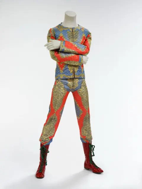 The David Bowie Archive/PA A colourful quilted outfit worn by Bowie in his Ziggy Stardust era, in the early 1970s