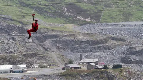 Getty Images Zip line in Blaenau Ffestiniog